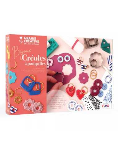 Kit créoles à pampilles en Fimo -...
