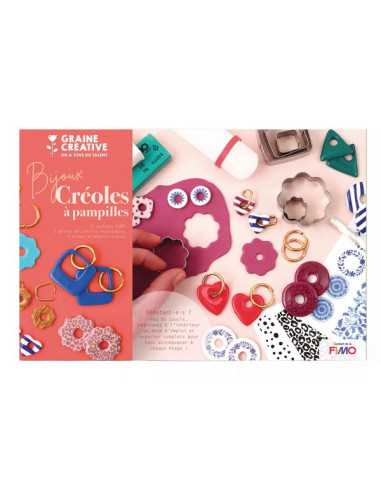 Kit créoles à pampilles en Fimo -... Kit créoles à pampilles en Fimo -...