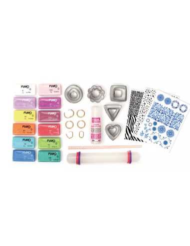 Kit créoles à pampilles en Fimo -... Kit créoles à pampilles en Fimo -...