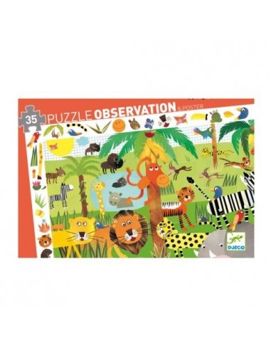Puzzle d'observation La jungle - Djeco Puzzle d'observation La jungle - Djeco