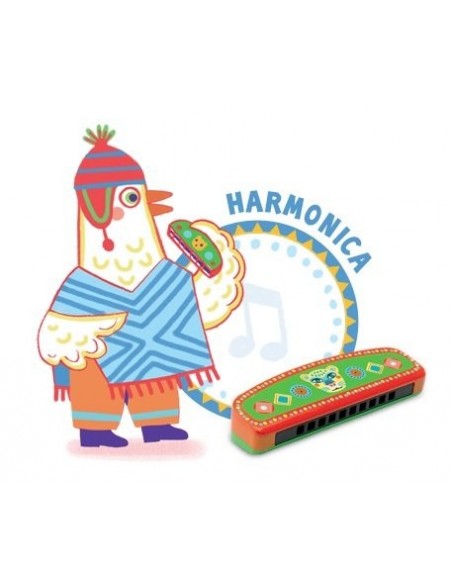 Instrument Éducatif Harmonica en Bois Coloré Portable Musique Animal Mignon Jouet pour Les Enfants Couleur Aléatoire 1 Paquet 
