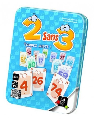 2 sans 3 ,Jeu de cartes logique pour enfants ,voyages ,Gigamic