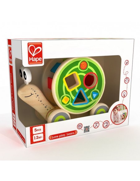 escargot, à roues à tirer, jouet d'eveil en bois Plan toys