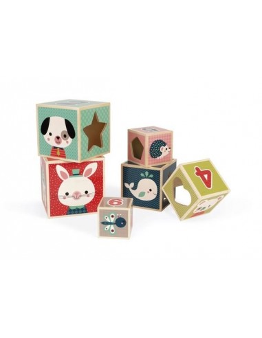 Pyramide 6 cubes baby forest - Janod