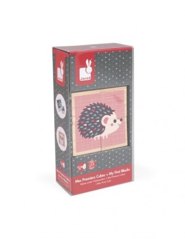 Cubes en bois bébés animaux - Janod Cubes en bois bébés animaux - Janod