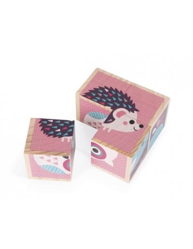 Cubes en bois bébés animaux - Janod Cubes en bois bébés animaux - Janod