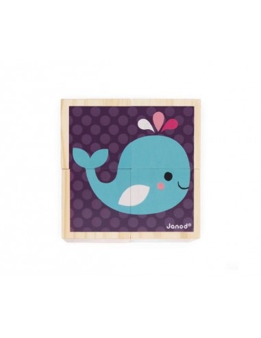 Cubes en bois bébés animaux - Janod Cubes en bois bébés animaux - Janod