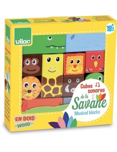 Cubes sonores animaux de la savane -...