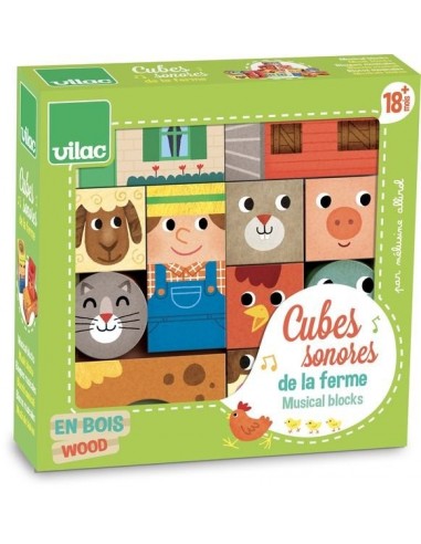 Puzzle sonore en bois pour bébé les animaux de la ferme, HAPE  La  Boissellerie Magasin de jouets en bois et jeux pour enfant & adulte