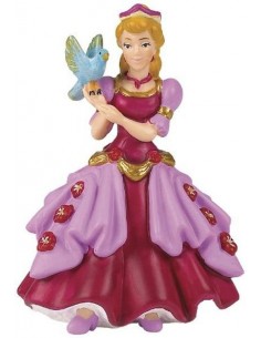 Figurine princesse rose à l'oiseau