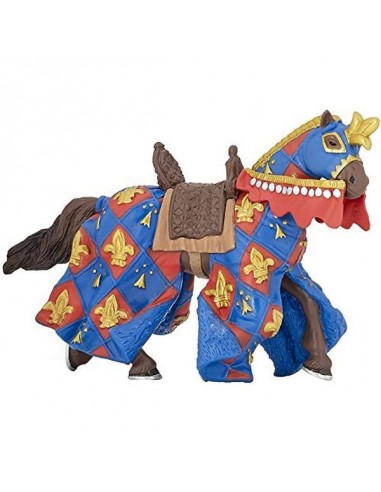 Figurine cheval bleu fleur de lys - Papo