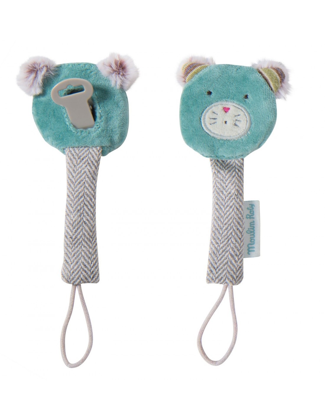 Attache tétine chat Les pachats Moulin Roty