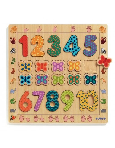 Neuf Puzzle à poser chiffres Jeux/Jouets en bois 