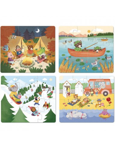 4 puzzles évolutifs les vacances - Vilac 4 puzzles évolutifs les vacances - Vilac
