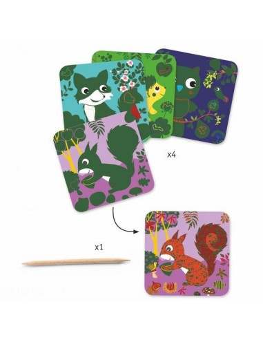 Cartes à gratter petites bêtes - Djeco Cartes à gratter petites bêtes - Djeco