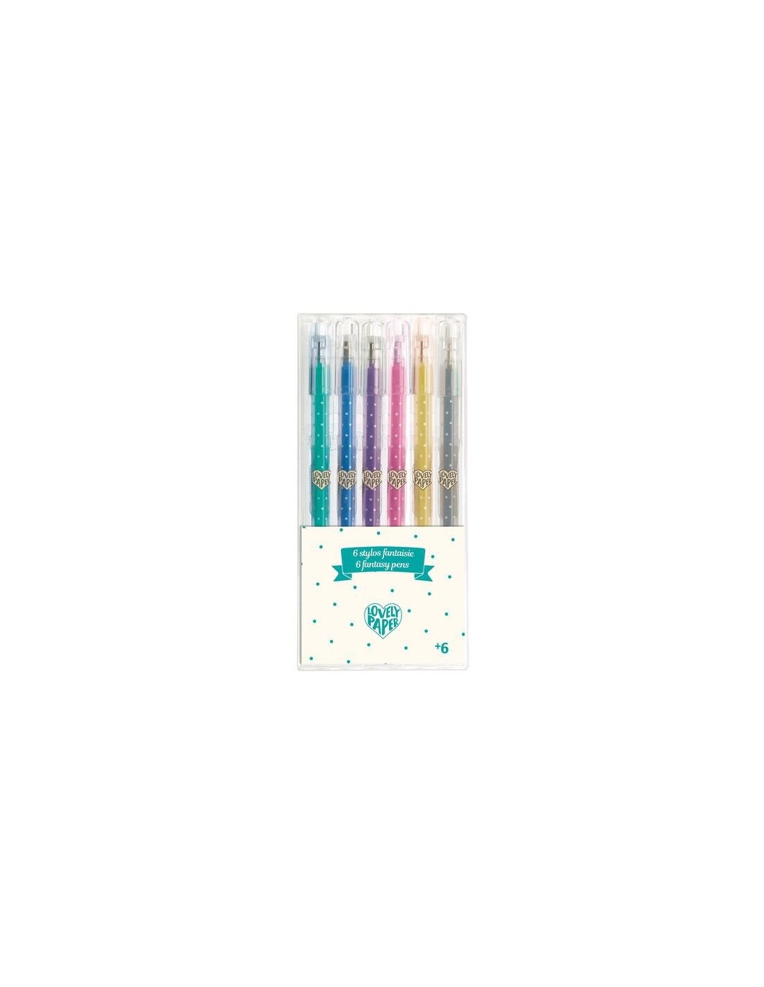 6 stylos gel pailletés - Lovely paper by Djeco 