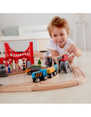 Circuit de train ville animée - Hape Circuit de train ville animée - Hape