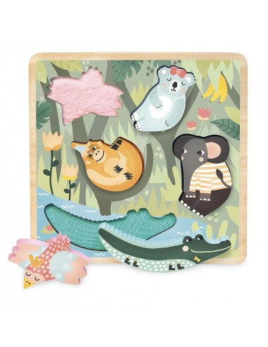 Encastrement tactile jungle - Vilac