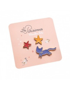 Set de 3 pin's chat les...