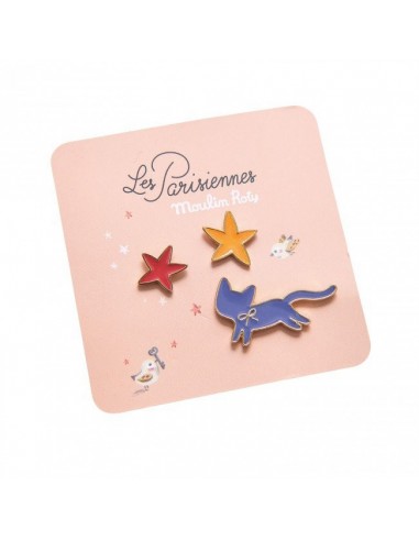 Set de 3 pin's chat les parisiennes -...