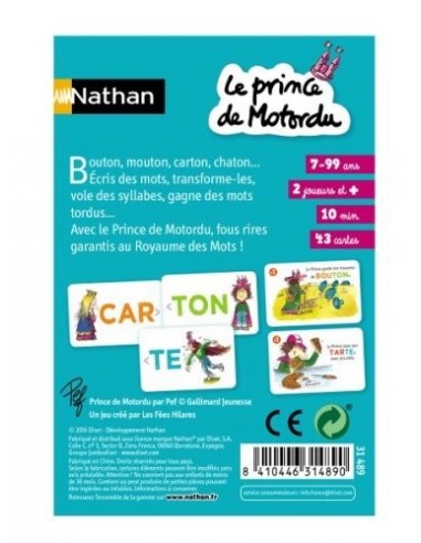 Jeu de cartes le prince de Motordu -... Jeu de cartes le prince de Motordu -...