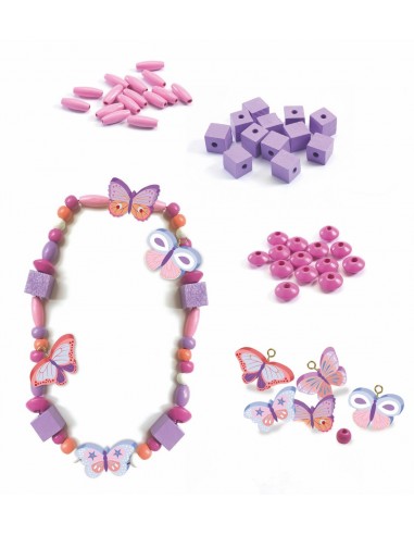 Perles en bois papillons - Djeco Perles en bois papillons - Djeco