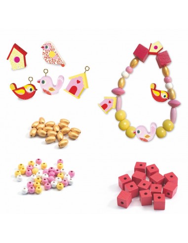 Perles en bois oiseaux - Djeco Perles en bois oiseaux - Djeco