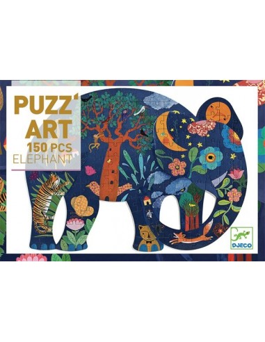 Elephant Puzz'art 150 pièces - Djeco Elephant Puzz'art 150 pièces - Djeco