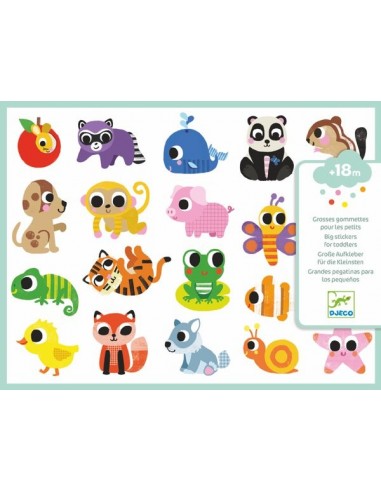 Cartes Baby Animaux : 6 cartes + 100 gommettes - dès 2 ans - Miniatures  Factory