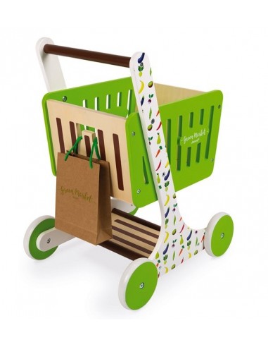 Chariot De Courses En Bois Green Market Janod Chariot De Courses En Bois Green Market Janod