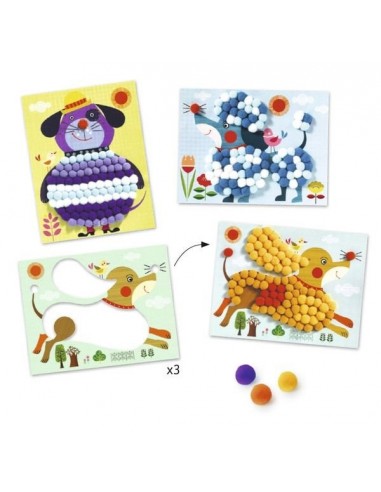 Tableaux de pompons chiens à caresser... Tableaux de pompons chiens à caresser...