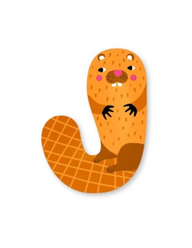 Lettre J en bois M. Carlslund - Vilac Lettre J en bois M. Carlslund - Vilac