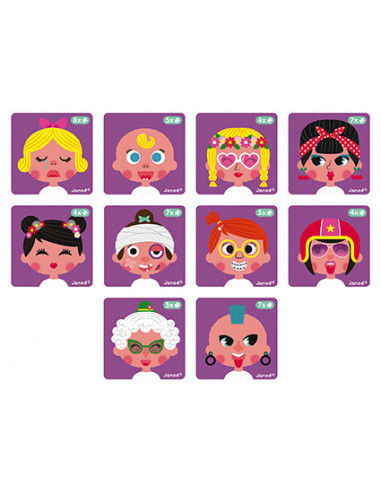 Magnetibook Crazy face fille - Janod Magnetibook Crazy face fille - Janod