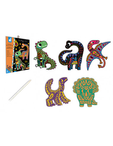 Scratch art Dinosaures silhouettés -... Scratch art Dinosaures silhouettés -...
