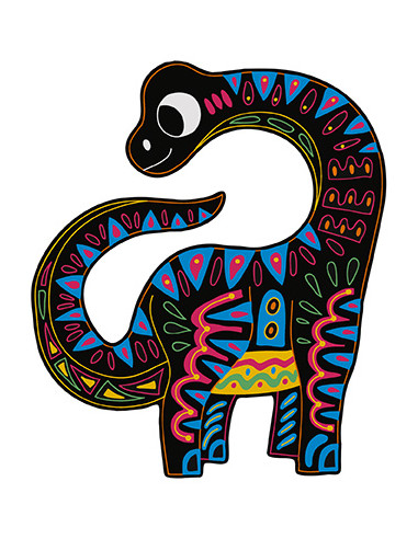 Scratch art Dinosaures silhouettés -... Scratch art Dinosaures silhouettés -...