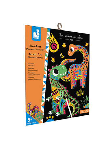 Scratch art Dinosaures silhouettés -...