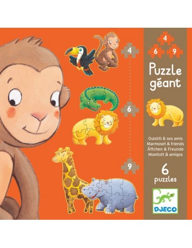Puzzle géant Ouistiti & ses amis - Djeco Puzzle géant Ouistiti & ses amis - Djeco