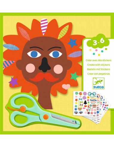 Créer avec des stickers coiffeur - Djeco Créer avec des stickers coiffeur - Djeco
