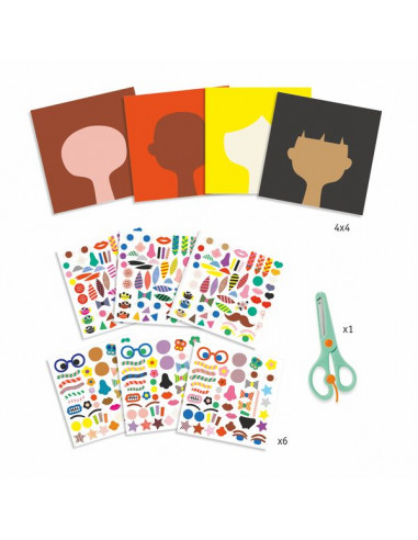 Créer avec des stickers coiffeur - Djeco Créer avec des stickers coiffeur - Djeco