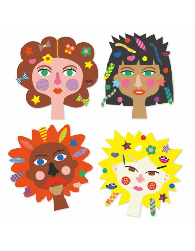 Créer avec des stickers coiffeur - Djeco Créer avec des stickers coiffeur - Djeco