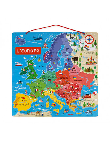 Puzzle carte d'Europe magnétique - Janod Puzzle carte d'Europe magnétique - Janod