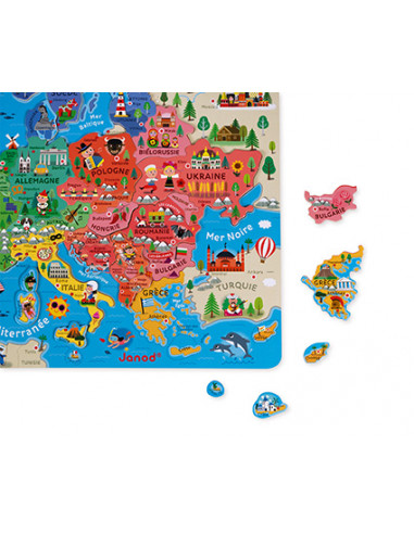 Puzzle carte d'Europe magnétique - Janod Puzzle carte d'Europe magnétique - Janod