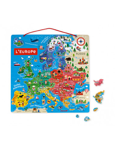 Puzzle carte d'Europe magnétique - Janod Puzzle carte d'Europe magnétique - Janod