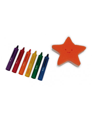 CRAZE INKEE Couleur Bébé Crayons pour Surface céramique Jouets lavables Stylo pour Bain moussant Enfant 28667 6 Unité Lot de 1 Multicolore 