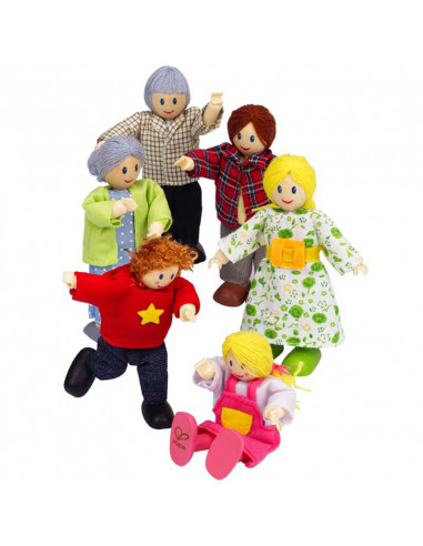 Famille de 6 poupées en bois - Hape