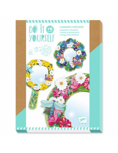 3 miroirs à décorer douceur florale -... 3 miroirs à décorer douceur florale -...