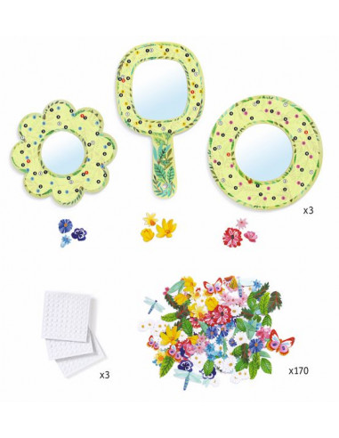 3 miroirs à décorer douceur florale -... 3 miroirs à décorer douceur florale -...