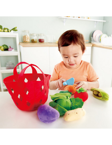 Hape Panier Fruits Jouet en Feutrine - Jeu dImitation Enfant dès 18