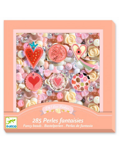 Perles fantaisies coeur - Djeco Perles fantaisies coeur - Djeco