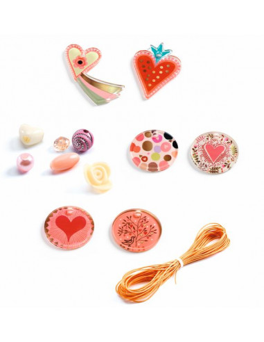 Perles fantaisies coeur - Djeco Perles fantaisies coeur - Djeco